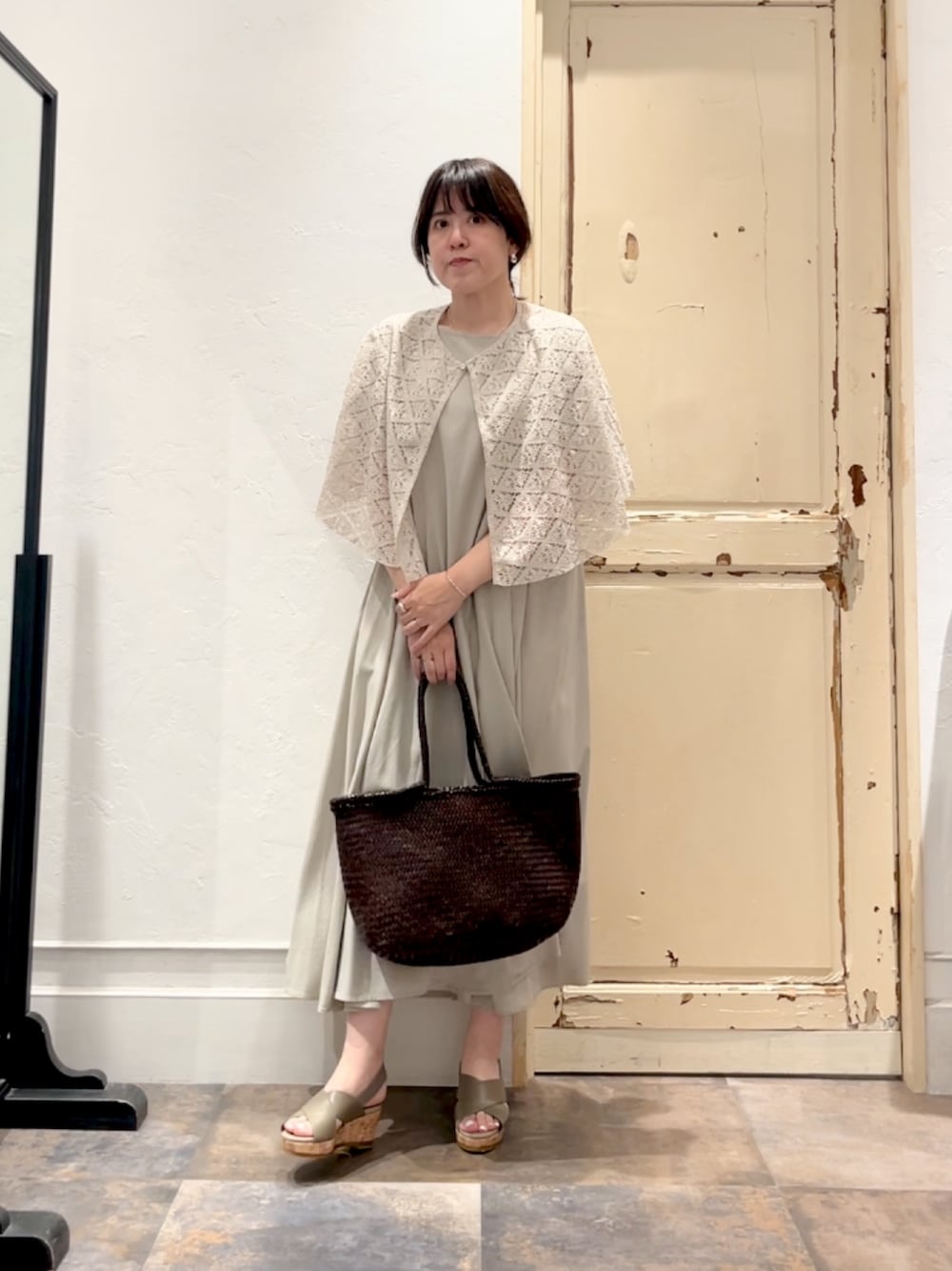 ビアズリー　リネンレーヨンテントワンピ　0サイズ BEARDSLEY（ビアズリー）の「リネンレーヨンテントワンピ（ワンピース