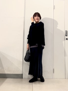 「アイテム（ボストンバッグ）」を使った、sudohさん（レディース・160cm）の冬コーディネート