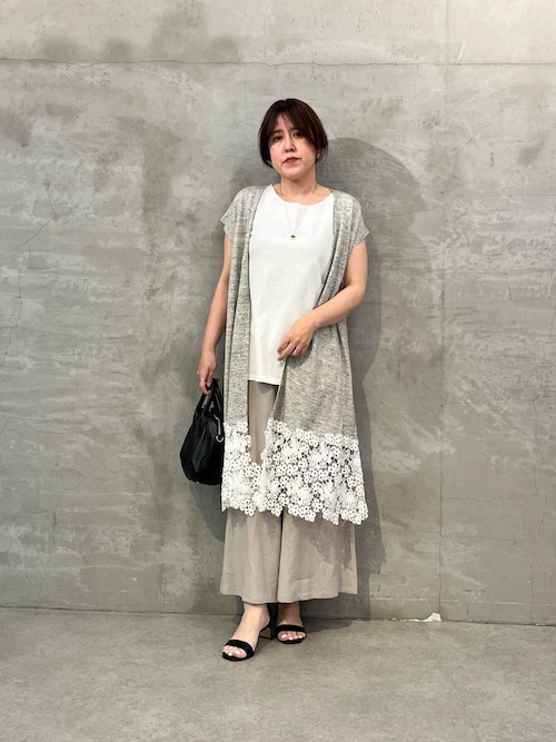 BEARDSLEY（ビアズリー） カーディガン 裾レースリネンカーデ