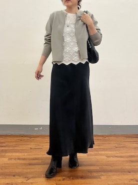 「BEARDSLEY（ビアズリー）のバックテールスカート（スカート、ブラック系）」を使った、sudohさん（レディース・160cm）の夏コーディネート