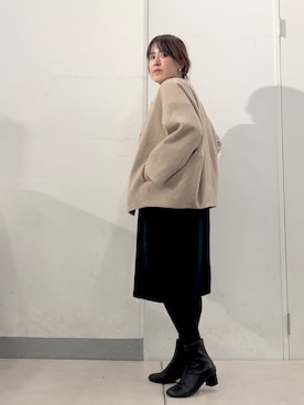 「アイテム（ノーカラーコート）」を使った、sudohさん（レディース・160cm）の秋コーディネート