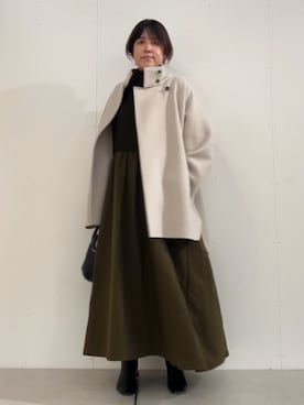 「アイテム（その他アウター、グレー系）」を使った、sudohさん（レディース・160cm）の秋コーディネート