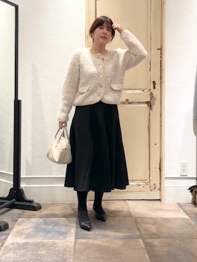 「アイテム（ボストンバッグ、グレー系）」を使った、sudohさん（レディース・160cm）の秋コーディネート