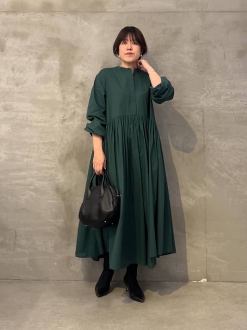 【美品】BEARDSLEY ギャザーワンピース　チャコールグレー サイズ0 ギャザーワンピース（ワンピース）｜BEARDSLEY（ビアズリー）の