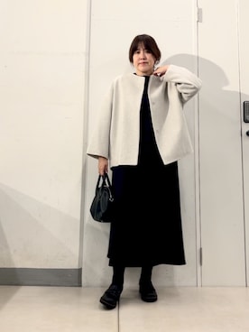 「アイテム（ノーカラーコート）」を使った、sudohさん（レディース・160cm）の冬コーディネート