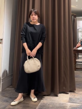 「アイテム（ボストンバッグ、グレー系）」を使った、sudohさん（レディース・160cm）の秋コーディネート