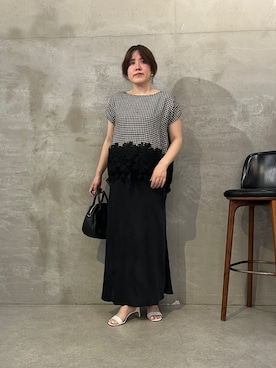 「BEARDSLEY（ビアズリー）のラウンドミニボストンバック（ボストンバッグ、ブラック系）」を使った、sudohさん（レディース・160cm）の春コーディネート