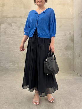 「BEARDSLEY（ビアズリー）のラウンドミニボストンバック（ボストンバッグ、ブラック系）」を使った、sudohさん（レディース・160cm）の春コーディネート