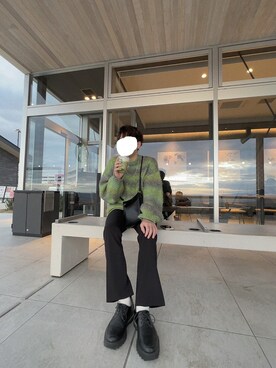 「re_k by JUNRED（レクバイジュンレッド）のアイテム（スラックス）」を使った、まったいきさん（メンズ・166cm）の春コーディネート