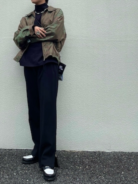 「LMCのアイテム（パンツ）」を使った、当麻さん（メンズ・177cm）の秋コーディネート