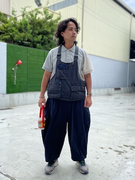 「oqLiq（オークリック）のアイテム」を使った、Ú-Sêng Tânさん（メンズ・167cm）の夏コーディネート