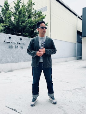 「アイテム（ダウンジャケット/コート）」を使った、Ú-Sêng Tânさん（メンズ・167cm・30代）の冬コーディネート