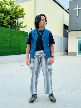 「SYNDRO（シンドロ）のアイテム」を使った、Ú-Sêng Tânさん（メンズ・167cm）の秋コーディネート