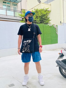 「SYNDRO（シンドロ）のアイテム」を使った、Ú-Sêng Tânさん（メンズ・167cm）の夏コーディネート