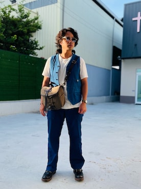 「FILSON（フィルソン）のアイテム（バッグ）」を使った、Ú-Sêng Tânさん（メンズ・167cm）の夏コーディネート