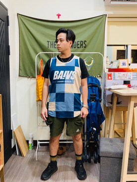 「Filter017（フィルターゼロイチナナ）のアイテム（パンツ）」を使った、Ú-Sêng Tânさん（メンズ・167cm）の夏コーディネート