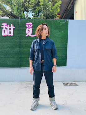 「SYNDRO（シンドロ）のアイテム」を使った、Ú-Sêng Tânさん（メンズ・167cm）の冬コーディネート