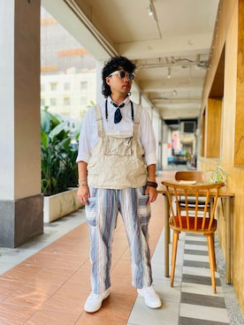 「SYNDRO（シンドロ）のアイテム」を使った、Ú-Sêng Tânさん（メンズ・167cm）の冬コーディネート