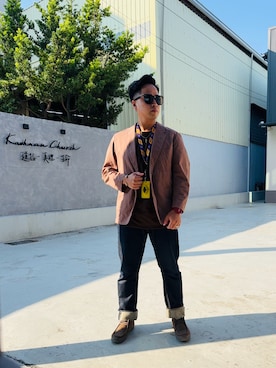 「アイテム（スーツジャケット）」を使った、Ú-Sêng Tânさん（メンズ・167cm）の春コーディネート