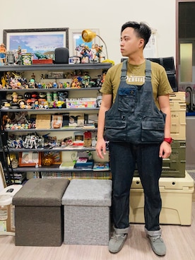 「amber（アンバー）のアイテム」を使った、Ú-Sêng Tânさん（メンズ・167cm）の夏コーディネート
