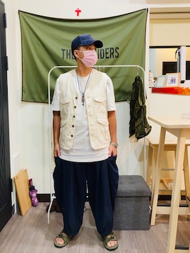 「oqLiq（オークリック）のアイテム」を使った、Ú-Sêng Tânさん（メンズ・167cm）の夏コーディネート