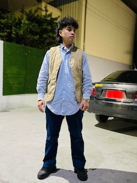 「SYNDRO（シンドロ）のアイテム」を使った、Ú-Sêng Tânさん（メンズ・167cm）の冬コーディネート