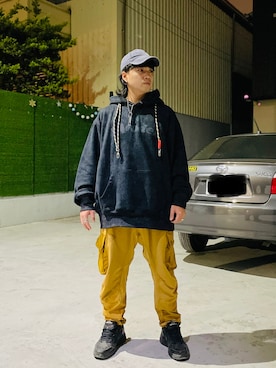 「Woden（ホーデン）のアイテム」を使った、Ú-Sêng Tânさん（メンズ・167cm）の冬コーディネート