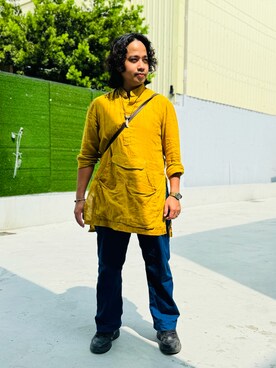 「SYNDRO（シンドロ）のアイテム」を使った、Ú-Sêng Tânさん（メンズ・167cm）の秋コーディネート