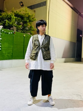 「SYNDRO（シンドロ）のアイテム」を使った、Ú-Sêng Tânさん（メンズ・167cm）の冬コーディネート