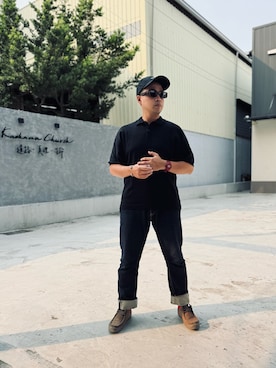 「MUJI Labo（ムジラボ）のアイテム（トップス）」を使った、Ú-Sêng Tânさん（メンズ・167cm）の春コーディネート