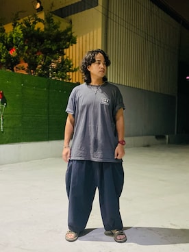 「GOOPiMADE」｜「アイテム（サンダル）」を使った、Ú-Sêng Tânさん（メンズ・167cm）の夏コーディネート