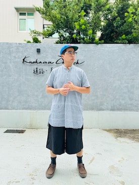 「EBBETS FIELD FLANNELS（エベッツフィールドフランネルズ）のアイテム（キャップ）」を使った、Ú-Sêng Tânさん（メンズ・167cm・30代）の夏コーディネート