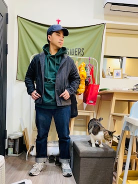 「PUREEGO（PUREEGO）のアイテム（ジャケット/アウター）」を使った、Ú-Sêng Tânさん（メンズ・167cm）の冬コーディネート