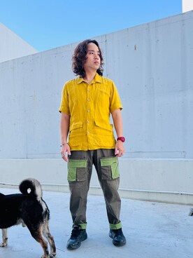 「SYNDRO（シンドロ）のアイテム」を使った、Ú-Sêng Tânさん（メンズ・167cm）の冬コーディネート