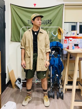 「THE NERDYS（ザ ナーディーズ）のアイテム」を使った、Ú-Sêng Tânさん（メンズ・167cm）の夏コーディネート