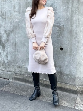 「tocco closet（トッコ　クローゼット）のアイテム（ワンピース/ドレス）」を使った、toccocloset_STAFFさん（レディース・158cm）の冬コーディネート