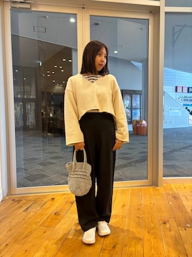 「ピクニックコーデ」｜優美さん（レディース・155cm）の冬コーディネート