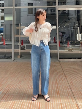 「白×デニム」｜MIURAさん（レディース・158cm）の春コーディネート