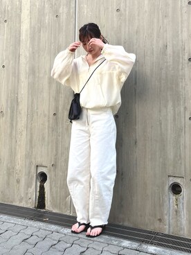 「fredy emue（フレディエミュ）のカーブデニムパンツ（デニムパンツ）」を使った、MIURAさん（レディース・158cm）の春コーディネート