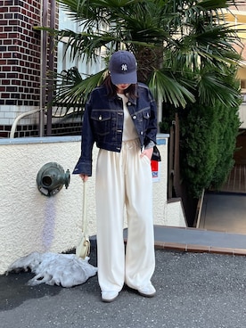 「シンフルコーデ」｜「アイテム（デニムジャケット）」を使った、MIURAさん（レディース・158cm）の冬コーディネート