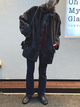 「ファーコート」｜「アイテム（ダウンジャケット/コート）」を使った、MIURAさん（レディース・158cm）の冬コーディネート