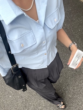 「SONA（ソナ）のアイテム（スラックス）」を使った、harunaさん（レディース・164cm）の夏コーディネート