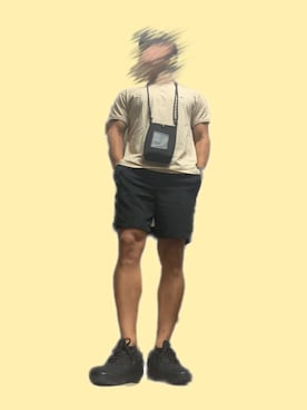 「STUSSY（ステューシー）のSTUSSY × NIKE AIR FORCE 1 LOW "TRIPLE BLACK"（スニーカー、ブラック系）」を使った、メガネさん（メンズ・171cm）の夏コーディネート