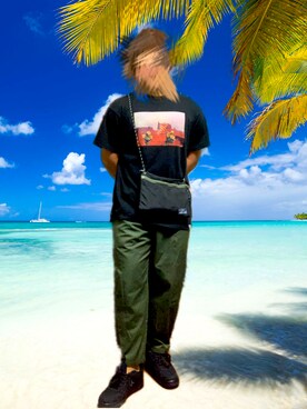 「KRIFF MAYER（クリフメイヤー）のアイテム（バッグ）」を使った、メガネさん（メンズ・169cm）の秋コーディネート