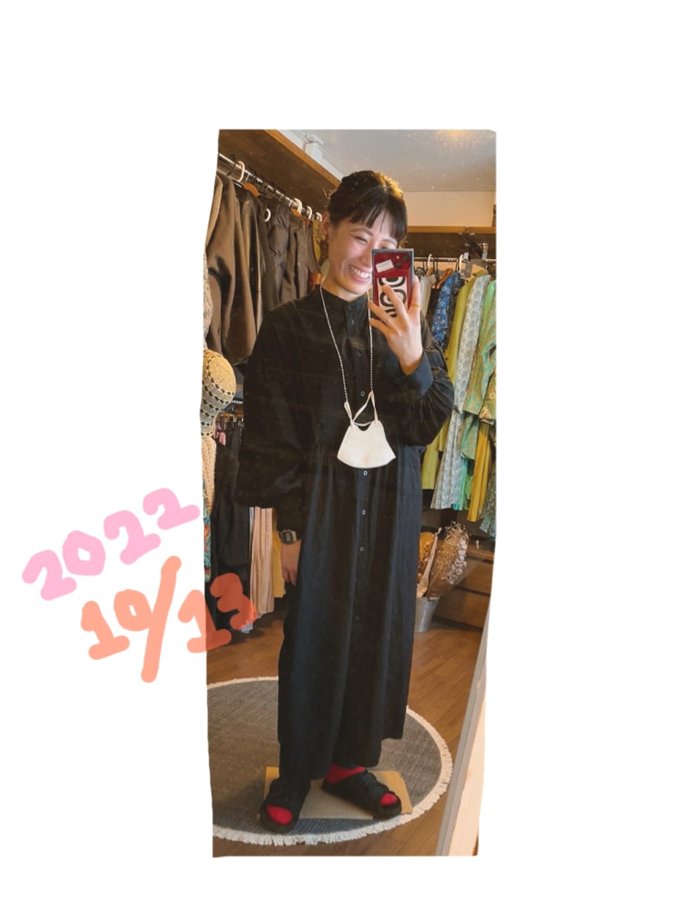 「秋ルック紹介するよ、プチプラコーデ、#ブラック」｜「SUBLIMEのSUBLIME　RIPPER SANDAL（サンダル、ブラック系）」を使った、こがさん（レディース・152cm）の秋コーディネートの1枚目の写真