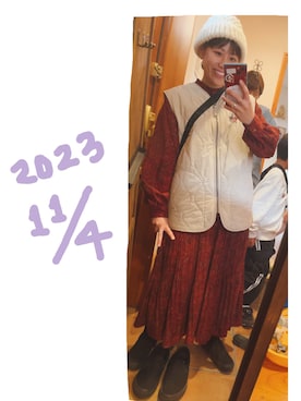 「ベストコーデ」｜「アイテム（スリッポン）」を使った、こがさん（レディース・152cm）の秋コーディネート