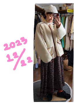 「KBF（ケイビーエフ）のアイテム（ブルゾン）」を使った、こがさん（レディース・152cm）の冬コーディネート