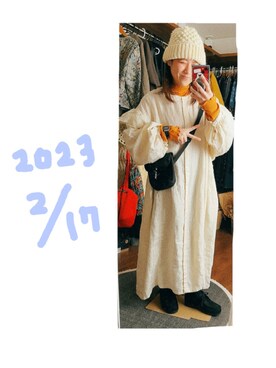 「ほめられ本命コーデ」｜「アイテム（モカシン/デッキシューズ）」を使った、こがさん（レディース・152cm）の冬コーディネート