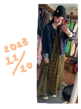 「Casselini（キャセリーニ）のアイテム（PC・スマホグッズ/家電）」を使った、こがさん（レディース・152cm）の秋コーディネート
