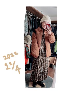 「UNIQLO JW ANDERSON」｜「アイテム（ジャケット/アウター）」を使った、こがさん（レディース・152cm）の冬コーディネート